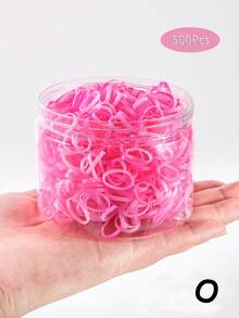 200/500pcs Girls Hair Ties With Box, Small Elastic Hair Bands For Ponytail, Thick Large Rubber Hair Rings, Daily Use Hair Accessories - Multicolor - View 36