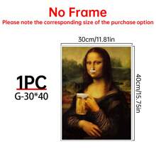 Art Decor Modern Mona Lisa Canvas Print, Fashion Theme Retro Portrait Wall Art, Frameless Ink Artwork, Indoor Hanging Decor Poster For Living Room, Bedroom, Home Office - Basquiat-Inspired Watercolor Design Gifts Birthday Graduation