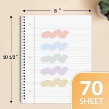 SUNEE Spiral Notebooks, 3 Pack, 1-Subject, College Ruled Paper, 8" X 10-1/2", 70 Sheets Per Notebook, Assorted Pastel Colors Spiral Notebooks For School - 1 - Xem 3