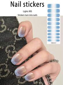 20/40 Fait référence à la bande d'ongles en gel semi-durcissant de couleur dégradée, autocollant en gel d'ongles durcissant aux UV, convient pour les UV, facile à utiliser et à retirer