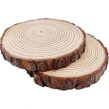 Unfinished Natural With Tree Bark Wood Slices 10 Pcs 4.2-4.7 Inch Disc Coasters Wood Coaster Pieces Craft Wood Kit Circles Crafts Christmas Ornaments DIY Crafts With Bark For Crafts Rustic Wedding - 4件9-10英寸 - 查看 4