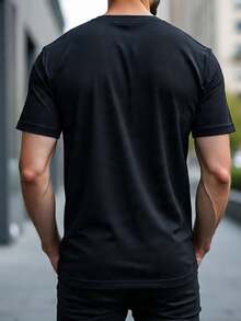 Kit 2 Basic Casual Textured T-Shirt Straight Textured Premium Mesh - Black and White - View 4