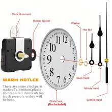 5pcs Silent Quartz Clock Movement Mechanism Kit, With 5 Sets Of Clock Hands, 1pc 13mm Shaft, 2pcs 16mm Shaft, 2pcs 22mm Shaft, For DIY Creative Wall Clock And Repair Of Damaged Clocks, Suitable For Home Office Decor And Gifts Home Decor Room Decor