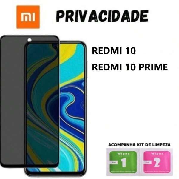 Kit 3 Película Vidro 3D Privacidade Anti Spy Tela Para Redmi 10 Redmi  10 PRIME