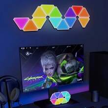 RGB12 十二生肖壁挂氛围灯；幻彩智能棋盘游戏室桌面音乐量子三角氛围灯（礼盒版 6/8/10/12 件）