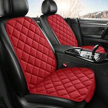 Easypie Selection 6色毛绒汽车座椅垫套装（1个座椅垫+1个靠背） - 适合冬季前排单人座椅，人字纹网眼设计，易于抓握，通用型，适用于轿车和SUV（黑色/紫色/灰色/棕色/红色/米色） - 單座 - 查看 3