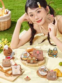 Amortals 2个面包造型化妆海绵 + 1个小熊收纳盒，可爱吐司造型空气粉扑，棉花糖造型，适用于粉底液，可湿用，时尚少女必备，适合Y2K风格、校园、通勤、角色扮演、节日、生日等场合，可作为送给女儿、新娘、伴娘、女友的礼物，也适合旅行、化妆等场合，价格实惠，可用于房间装饰、梳妆台、卧室等。产品包含化妆粉扑、美妆蛋、粉扑、化妆海绵等，价格实惠，适合作为圣诞礼物、化妆品、化妆工具等，也是旅行必备品。 - 棕色 - 查看 3