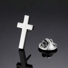 优质男女通用十字胸针，多色时尚商务西装翻领别针，简约防滑衣服和鞋子配饰 - 彩色 - 查看 5