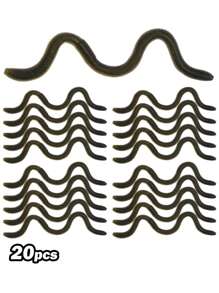 GOTURE Goture 20 Peças Iscas de Pesca Macias de PVC, Minhoca Macia Wacky Worm para Pesca de Baixo, Isca de Pesca Macia Biônica Versátil de Alta Elasticidade