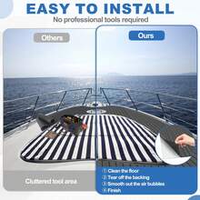 LILIIN Boat Flooring EVA Foam, Self-Adhesive Non-Slip Marine Carpet In Teak Look For Motorboats, Kayaks And Motorhomes, Brown/Dark Grey/Light Grey + Black, 240 X 45 Cm - Dark Grey - View 4