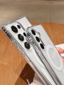 适用于三星 Galaxy S25 S24 S23 S22 S21 Ultra Plus FE S25 Edge A15 A16 A26 A35 A36 A54 A55 的磁吸充电保护壳，超薄透明亚克力材质 - 無色 - 查看 11