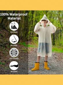 1 pieza Impermeable reutilizable para niños, adecuado para niños y niñas de 8 a 14 años. Fabricado en material impermeable de EVA con capucha, diseño de manga larga y corte holgado, conveniente para llevar mochilas escolares durante los días de escuela. Adecuado para actividades al aire libre, playa, campamento, senderismo, ocio y situaciones de lluvia. Un imprescindible para la temporada de regreso a clases.