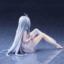 Affascinante statua di ragazza anime in PVC blu - perfetta per decorare la scrivania e come collezione. Idea regalo ideale per le feste.