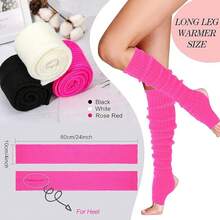 Long Leg Warmers Women 24 Inch Over Knee Knit Ribbed Leg Warmer Stirrup Yoga 80s Party Dance Ballet Supply - 玫紅色 - 查看 7