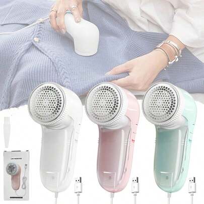 USB供电织物除毛器，电动除毛器，便携式毛球去除器，适用于衣物、床上用品、家具、地毯、沙发等，清洁用品，清洁工具