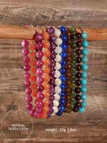 1 chiếc vòng cổ thắt nút bằng nhựa hình đám mây hình học Bohemian dành cho nữ, phong cách thời trang Châu Âu và Châu Mỹ, thích hợp cho lễ hội và đeo hàng ngày - Vòng cổ hạt mây thủ công - Xem 11