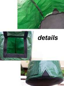 绿色土豆种植袋，带翻盖、手柄和收获窗口 - 加厚 PE 充气织物种植箱，适用于土豆、胡萝卜、洋葱 - 室内和室外花园花盆圆形可堆叠堆肥箱 - 塑料厨房垃圾收集器和存储解决方案，可实现高效的花园垃圾管理土豆种植袋