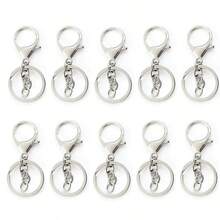 Conjunto de 10 ganchos de pressão com gatilho para chaveiro, fecho lagosta para colar, argola de chave e joias. - Chaveiro - Ver 1