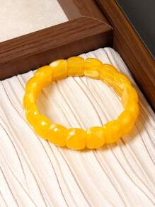 Betykuku 1 pieza Pulsera elástica con cuentas irregulares y coloridas de estilo bohemio, regalo para mujeres y niñas, adecuado para la playa, vacaciones, uso casual y fiestas