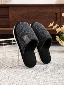 1 par de pantuflas casuales a rayas, ligeras y cómodas pantuflas de interior para hombres, pantuflas silenciosas para dormitorio en otoño/invierno