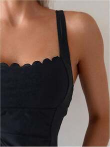 Women's Swimwear – Sculpted Soft Control Tankini With Full Coverage Swim Bottom, Stylish And Supportive For Comfortable Beach And Poolside Wear - Đen đặc - Xem 5