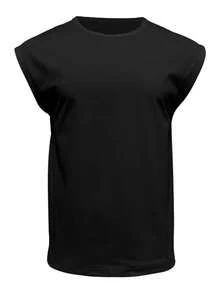 Plus Size Men's Casual Sporty Minimalist Loose Fit Sleeveless Tank Top, Fashion Versatile, Suitable For Daily Casual & Fitness - Black - View 2