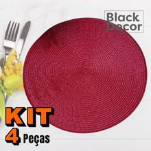 4 Piece Round Placemat Set Decorative Dinner Table Placemat Kitchen Placemat