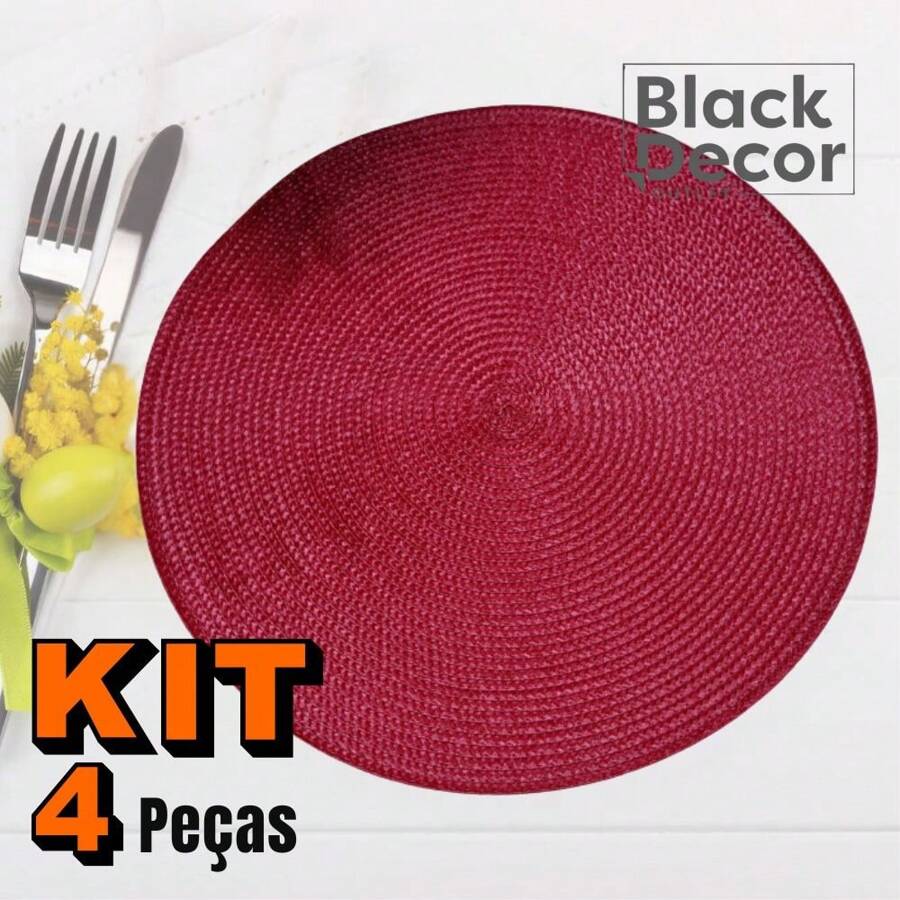4 Piece Round Placemat Set Decorative Dinner Table Placemat Kitchen Placemat