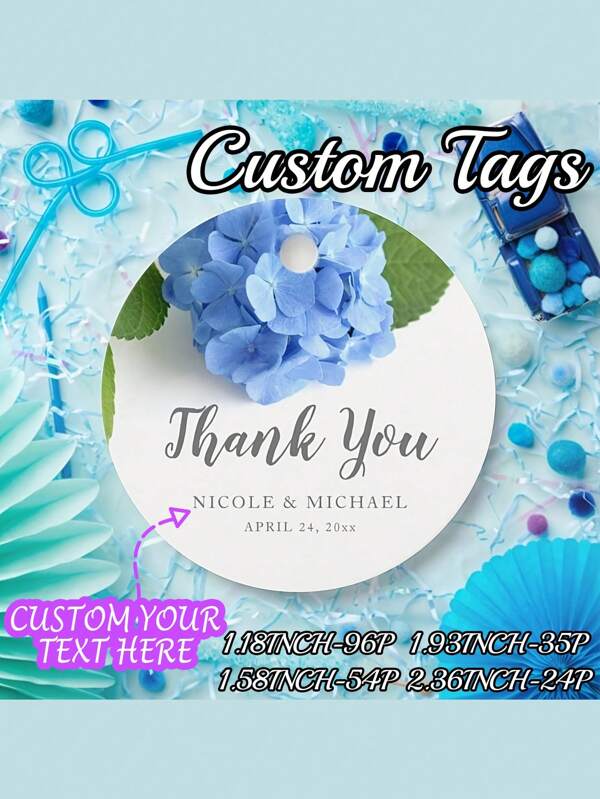 Custom Wedding Favor Tags, Personalized Thank You Gift Labels For Weddings, Birthdays, Bridal Showers - Paper Material, Bride Gift, Favors,School Supplies,Back To School