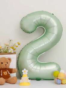 40 英寸 Ins 风格婴儿粉色和蓝色数字铝箔气球，生日派对装饰，复古橄榄绿数字气球 - 綠色 - 查看 20