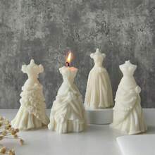 Molde de Silicone para Vela de Vestido de Noiva Nupcial 3D, Fácil de Usar e Limpar, Decoração Elegante para Casa, Perfeito para Casamentos e Presentes de Feriado, Moldes de Vela com Tema Nupcial DIY