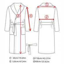 1 件珊瑚绒加厚成人浴袍、睡袍、家居服、毛绒、超柔软、吸水、亲肤、适用于浴室、健身房、酒店、海滩度假、居家和旅行必备、送给每个人的完美礼物 - 彩色 - 查看 8