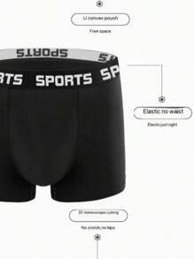 Juego de 6 piezas de ropa interior para hombre, calzoncillos tipo bóxer con cintura con estampado de letras y de unicolor, cómodos, suaves y elásticos, adecuados para todos los hombres, desde tallas regulares hasta tallas grandes, ideales para pantalones deportivos y uso diario casual, regalo ideal para novio, calzoncillos tipo bóxer duraderos para hombres