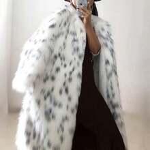 Faux Fur Winter Long Soft Coat Women's Fur Jacket Overcoat Topcoat Outerwear - 白色 - 查看 5