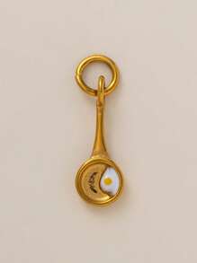 1 件时尚精致不锈钢飞机恐龙钱包蛋蜡烛吊坠，镀 18K 金，不易氧化，适合 DIY 创意项链、手链、耳环、包链、钥匙扣和创意吊坠，适合妻子、母亲和女友日常佩戴