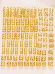 90pcs Gold/Silver Color Dreadlock Bead Ring, Unique Hip Hop Street Style Hair Accessories For Braids Gold Head Piecehair,Hair Accessory,Hair Accessories,Hair Accessories For Women,Fall,Travel,Hair Tools,Accessories Women,Hair Stuff,Fall,Hair,Hair Accessories,Hair Accessories For Women,Travel,Hair Accessories,Accessories Women,Hair Accessory,Hair Accessories Women,Hair Tools,Hair Stuff,Stuff,Beauty Accessories,Gifts,Travel,Gifts For Women,Hair Stuff,Stocking Stuffers