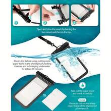 2 Waterproof Phone Pockets, Suitable For IPhone 16, 15, 14, 13, 12, 11 Pro Max And Models Under 7 Inches - màu đen - Xem 6
