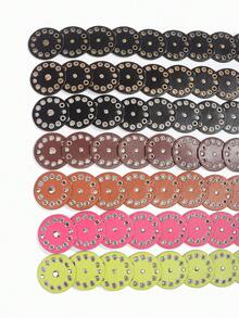 European And American Fashionable Street Style Western Cowboy Circle Patchwork Belt, Vintage And Personalized Matched With Dresses, Leather Jackets, High-End Women Belts Fall, Autumn, Halloween - A - View 6