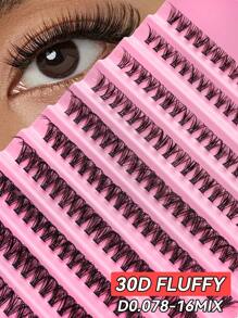 200 racimos de pestañas, pestañas postizas individuales de 30D de longitud única con rizado completo y apariencia natural - Amigable para principiantes y reutilizable, racimos de pestañas, pestañas individuales, pestañas postizas