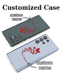 Funda de teléfono con diseño de patrón de corazón personalizada, diseño de letras de color transparente pintado, estilo simple y elegante, compatible con iPhone 16/iPhone 11/Galaxy/iPhone 16 Pro Max/iPhone 13/Teléfonos Inteligentes, compatible con iPhone 11, iPhone 12, iPhone 13, iPhone 16, iPhone 15, iPhone 16 Plus, iPhone 16 Pro Max, teléfonos Galaxy