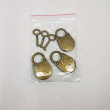 1/3 件优质合金老式古董风格迷你仿古挂锁带钥匙锁