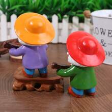 1 pièce Figurine d'un vieillard jouant de la guitare dans un jardin, élément de décoration artistique pour créer une scène miniature sonore, un beau cadeau