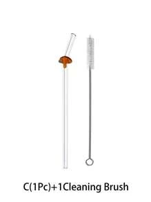 1 件/1 套可重复使用玻璃吸管，带有棕榈树/游泳圈/遮阳伞/太阳镜形状，夏季主题弯曲饮用吸管，适用于冷饮、奶茶、咖啡、果汁、冰沙、厨房、餐厅、鸡尾酒会、返校、送给女朋友/男朋友、父母、朋友的礼物、节日用品、万圣节、感恩节、圣诞节 - 風格1 - 查看 11