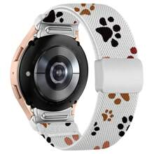 1 paquete Banda elástica de nailon con estampado de flores y hebilla magnética compatible con Galaxy Watch 7 6 5 4 FE de 40 mm y 44 mm / Galaxy Watch 5 Pro / Galaxy Watch 6 4 Classic de 47 mm, 43 mm, 42 mm y 46 mm, banda de nailon con estampado degradado de liberación rápida, regalo para amigos y familia