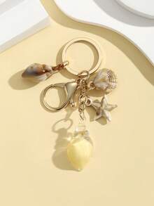 1 件全新创意逼真海洋生物海星和贝壳吊坠夜光水晶海星和贝壳吊坠女士包包吊坠礼物送给朋友适合日常使用海滩配饰海滩必需品度假