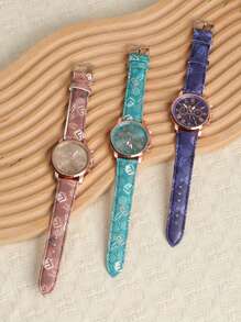 1/3/4/5 pièces Montres Élégantes pour Femmes en Quartz Romain - Cadran Rond à La Mode avec Bracelet, Idée de Cadeau Parfaite