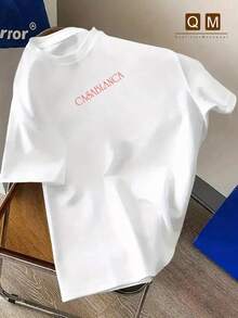 Camiseta gráfica azul claro para hombres Casa Blanca - Impresión artística de y paisaje, poliéster ligero, camiseta de verano de manga corta de ajuste regular, lavable aáquina, ropa casual, impresión elegante, ajuste cómodo, estilo streetwear - Blanco - Ver 11