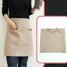 1pc Unisex Short Half-Body Water-Resistant Apron, Suitable For Catering, Restaurant Staff Wear To Prevent Stains