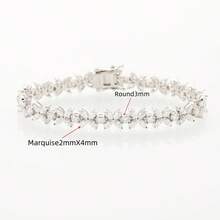 莫桑石蝴蝶手链 D 色 VVS1 925 纯银镀白金钻石测试通过珠宝礼物适合男女