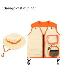 Gilet per l'avventura all'aperto, per bambini e ragazzi, con strumento per catturare gli insetti, con cappello, traspirante e confortevole, con lente di ingrandimento, ideale per esplorare la natura, adatto per attività all'aperto, weekend e vacanze con la famiglia, regali per il ritorno a scuola